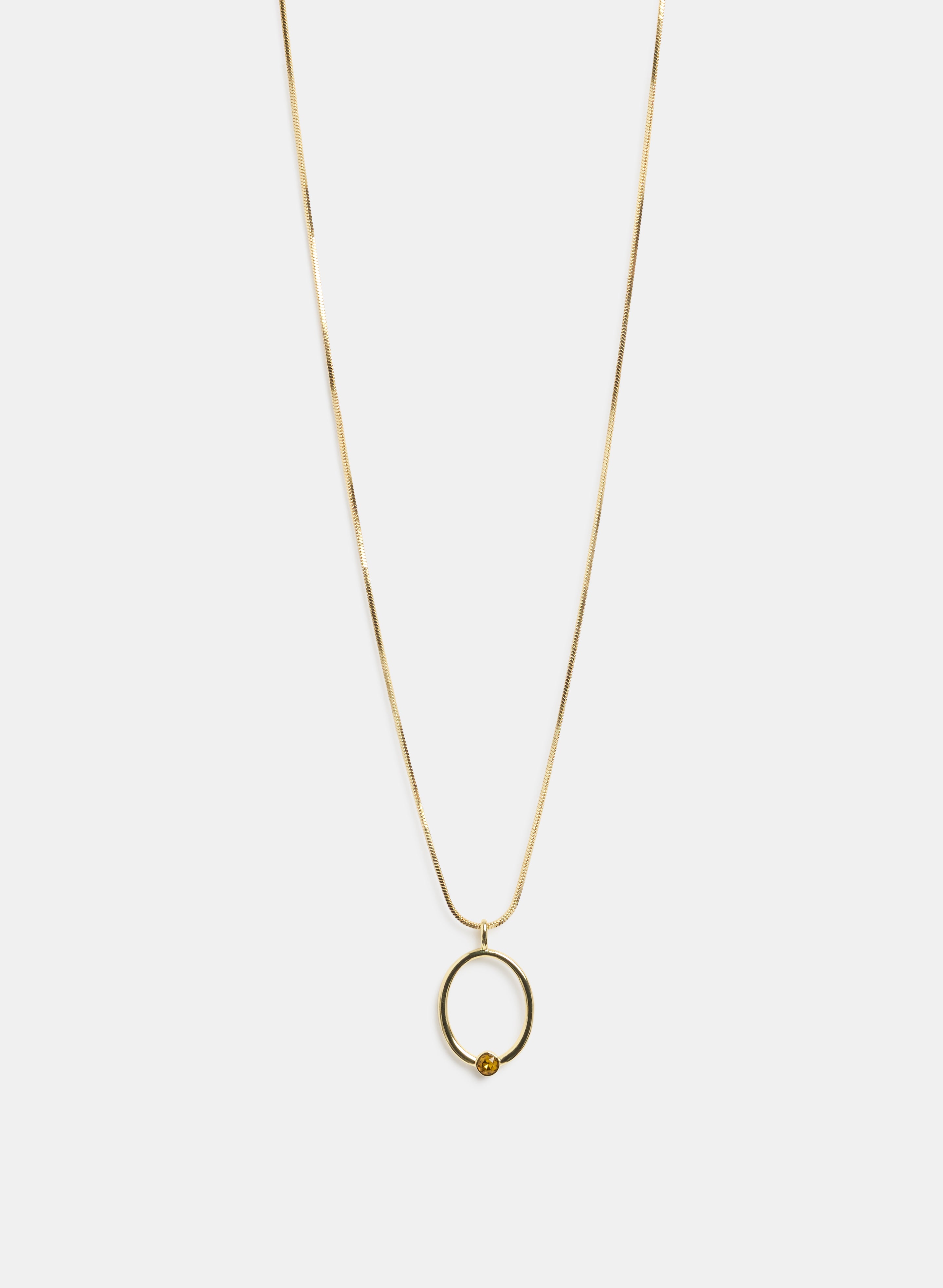 Collier pendentif rond à pierre