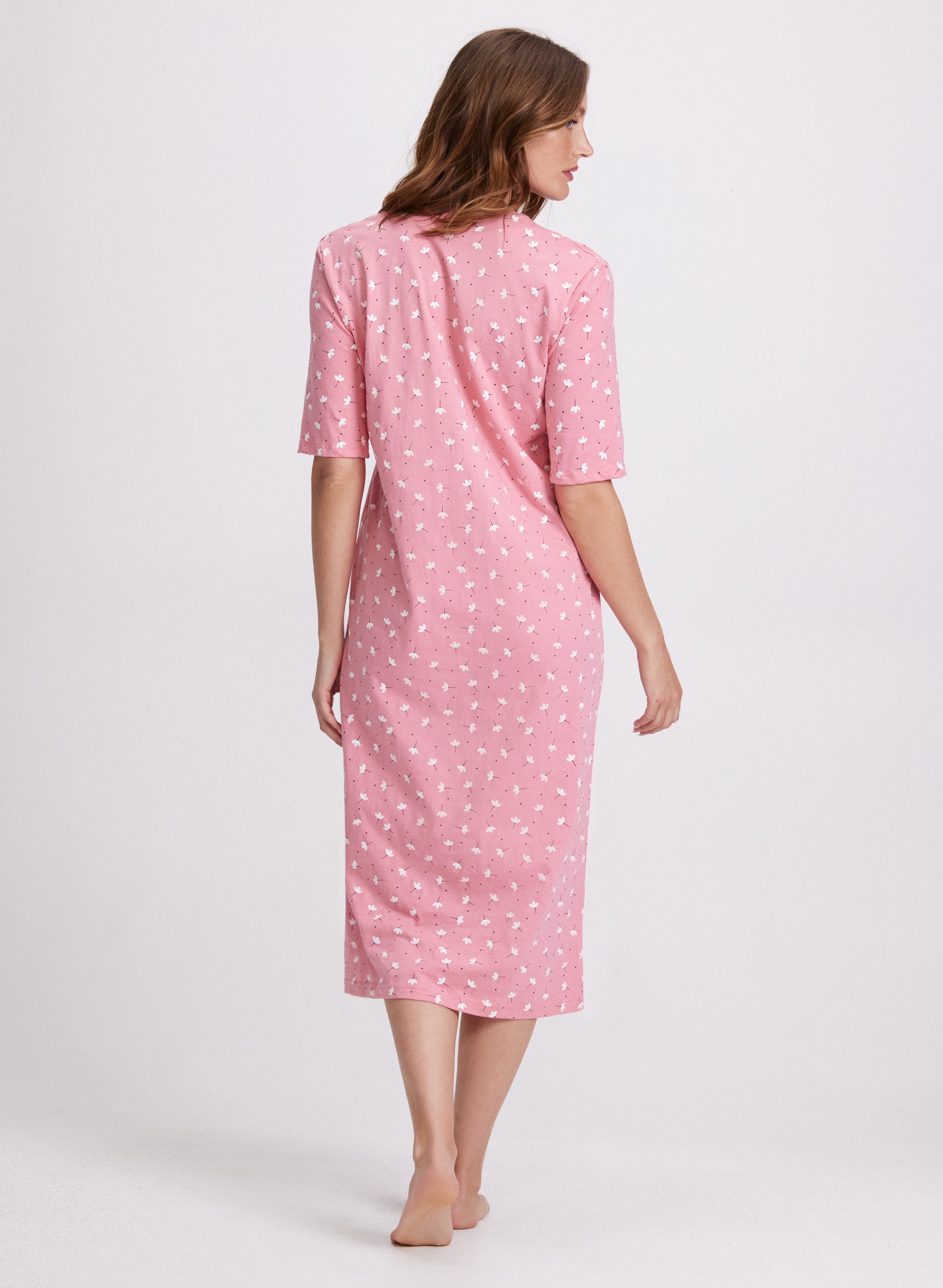 Robe de nuit florale longueur midi