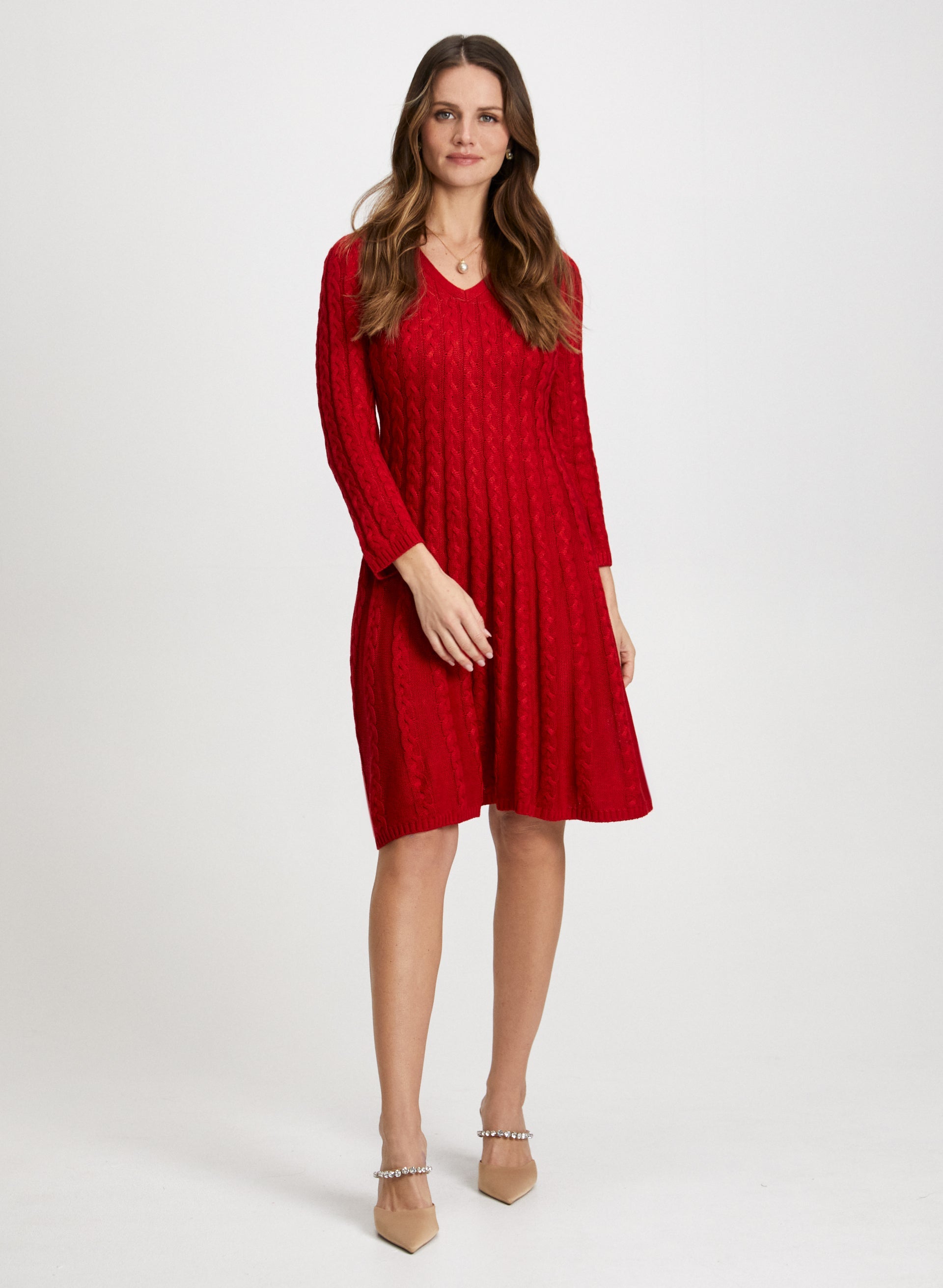  PRDECE Sweater Dress for Women One Shoulder Cable Knit