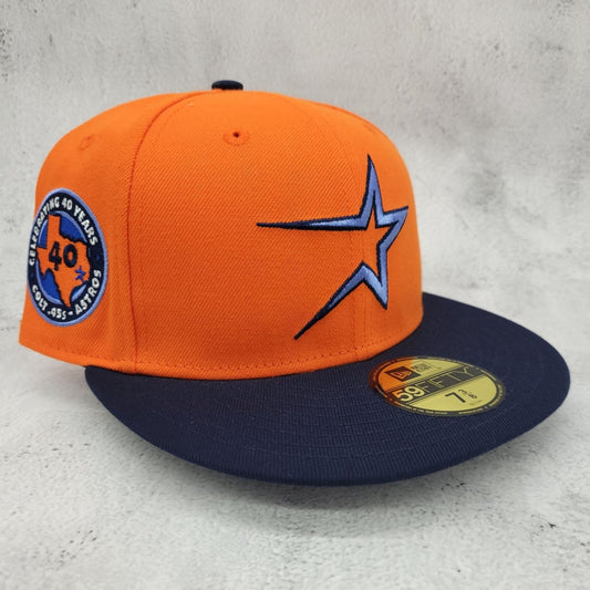 Hat Club 59FIFTY Houston Astros Astrodome Jersey Script Navy Gold Grey UV 7  1/4