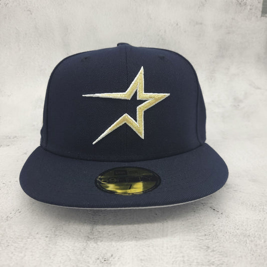 7 3/8 Houston Astros Navy Blue Gold Icey Metallic 59fifty