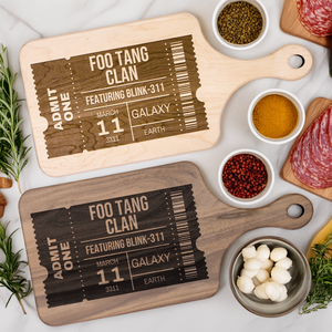 Personalized Ticket Stub Serving Board 🎟 | Custom Cutting, Charcuterie Gift - Deep Cuts