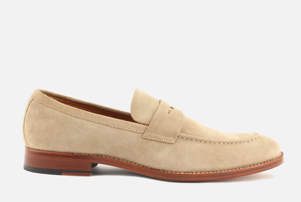 sand suede loafers