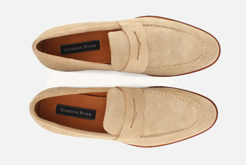 sand suede loafers