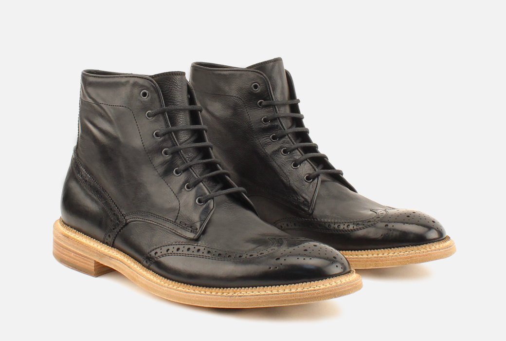 oak and rush wingtip boots