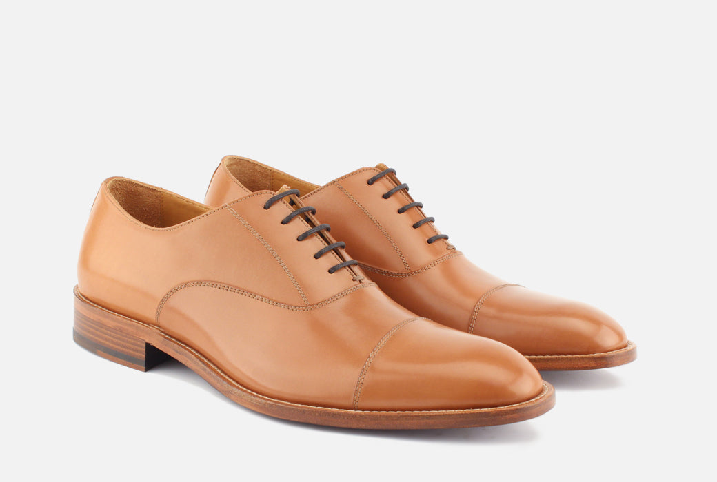 gordon rush cap toe leather oxford