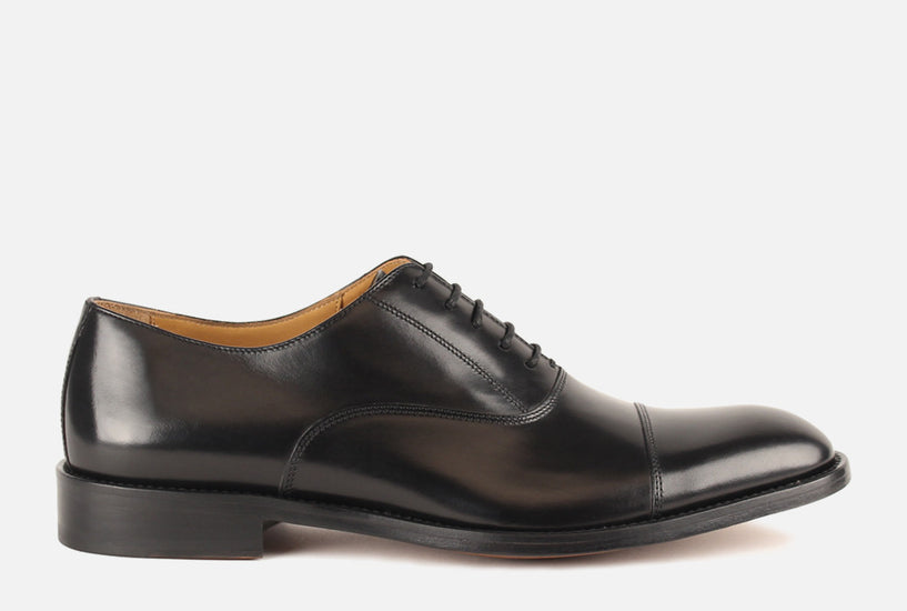 Men's Shoes - Nathan Cap Toe Oxford in Black by Gordon Rush