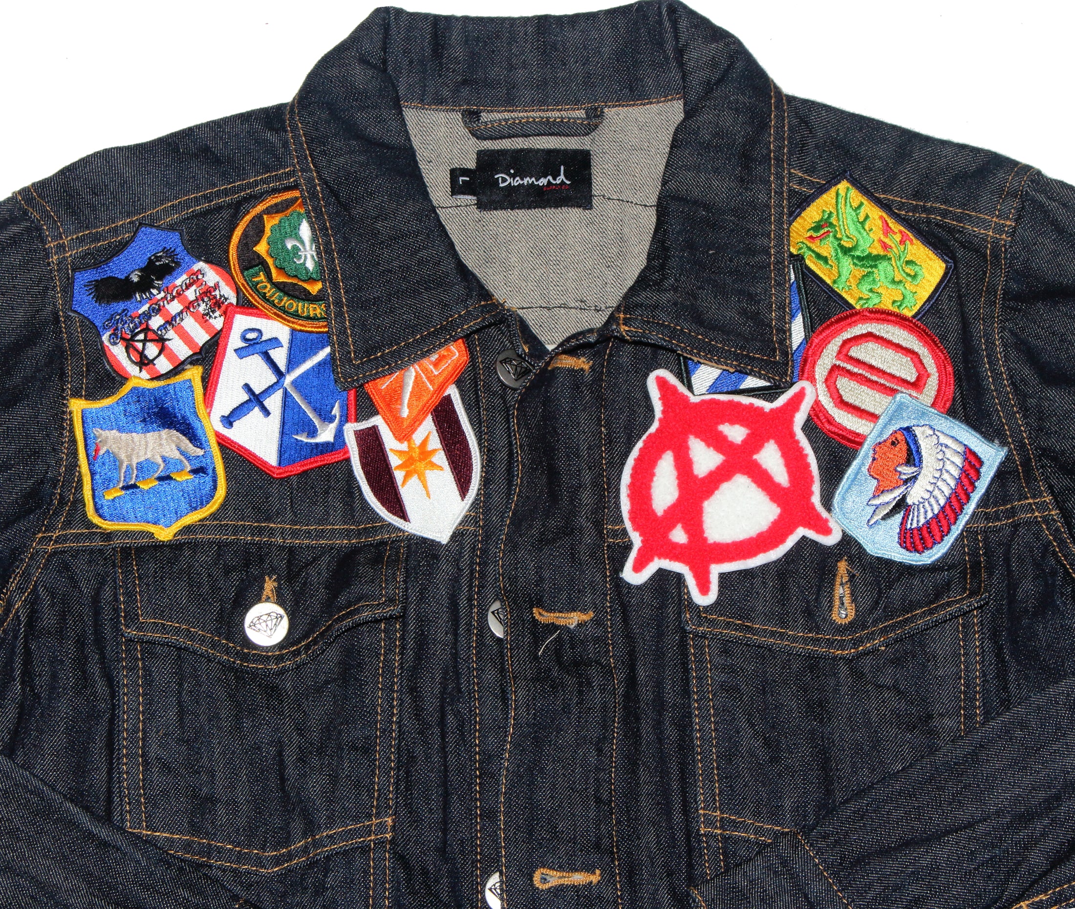 Deep Blue Denim Jacket - Retro Style Jean Jacket x Diamond Supply