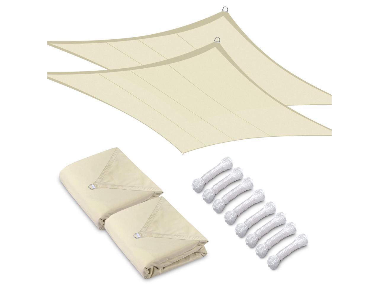 16x16 Ft 97% UV Block Square Sun Shade Sail Top Canopy Outdoor Patio Pool 2 Pack