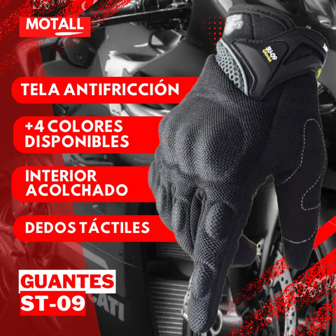 Guantes Moto Protección Térmico Táctil Semi Imper Over ST-09 Negros