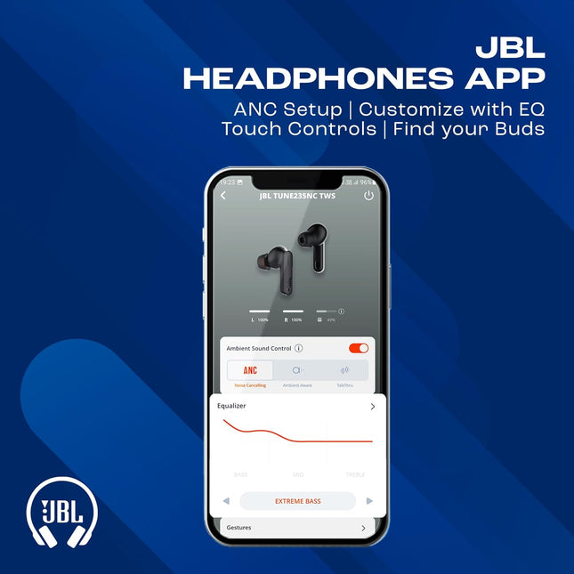 JBL Tune 235NC in Ear Wireless ANC Earbuds (TWS), Massive 40Hrs