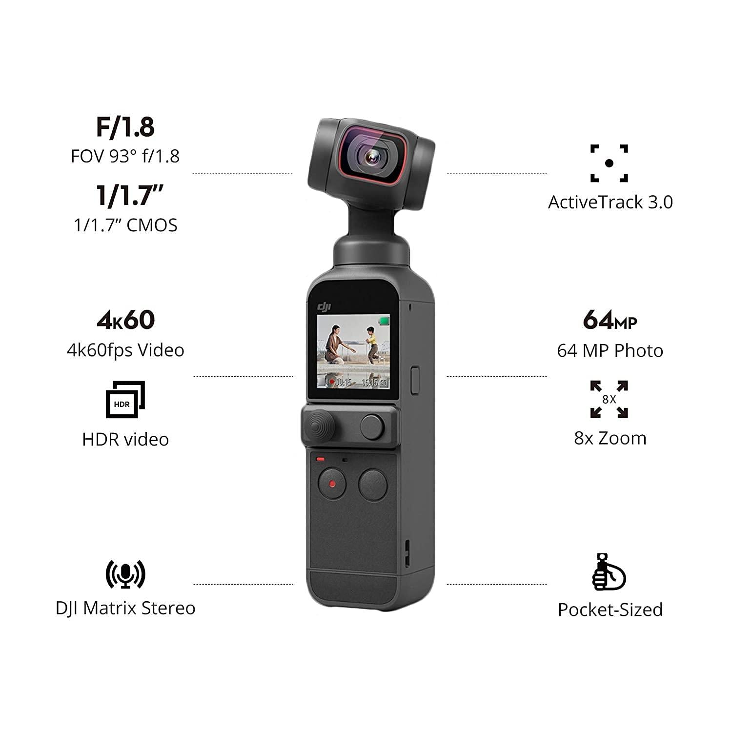 DJI Osmo Pocket2 - Handheld 3-Axis Gimbal Stabilizer with 4K