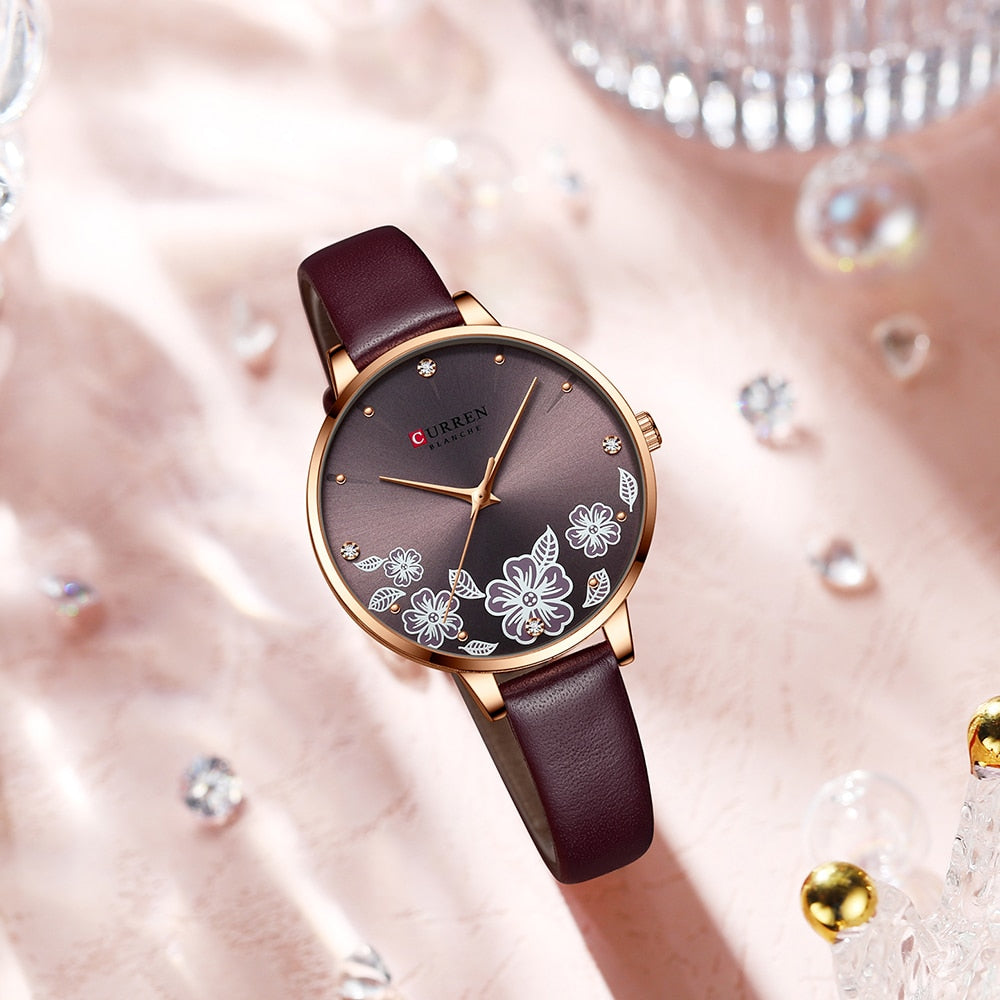 Women Brand Leather Quartz Wristwatches Luxury
