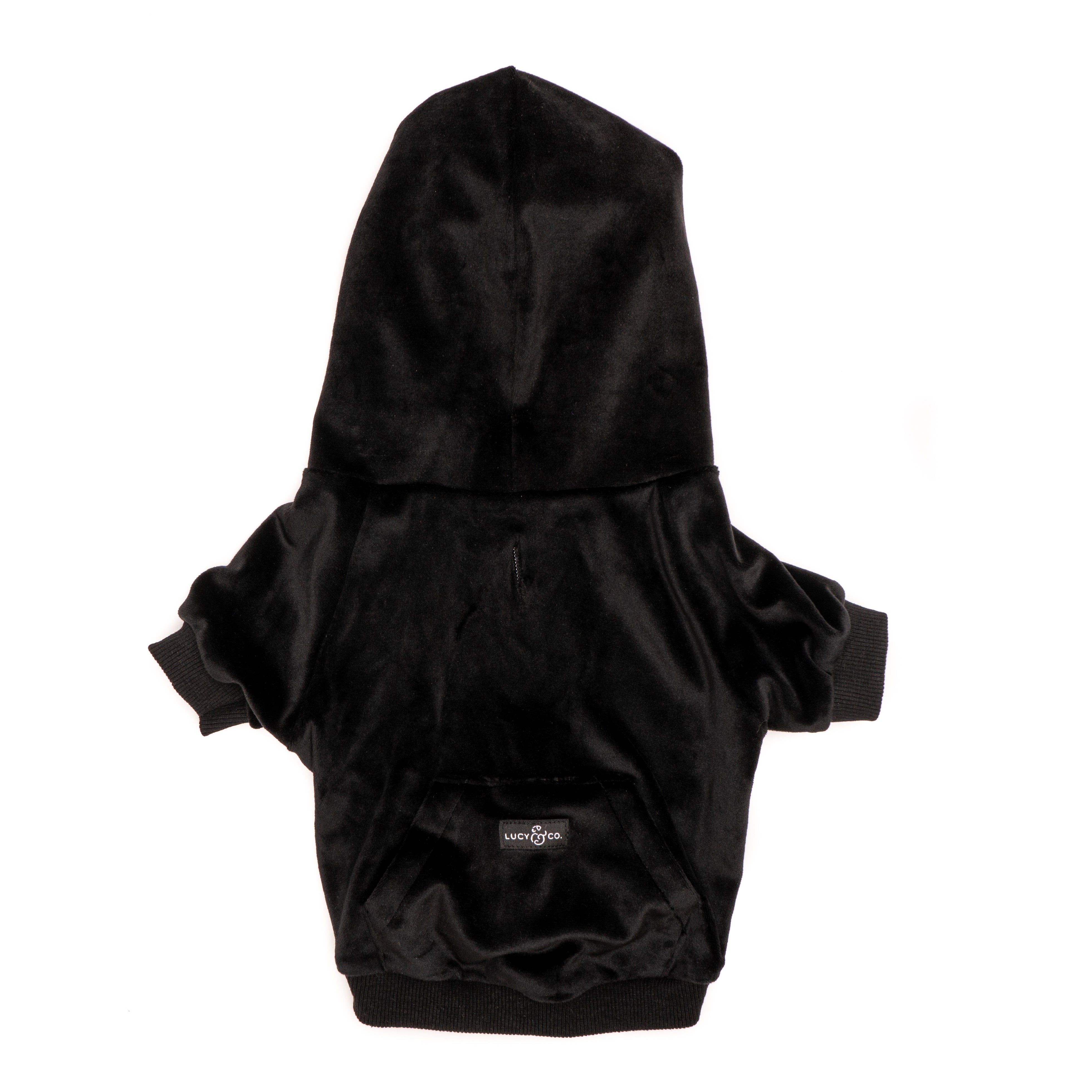 black velour hoodie