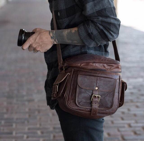 All About Leather Bags — Tagged Leather Camera Bag — High On Leather