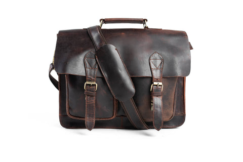 Dark Brown Leather Briefcase