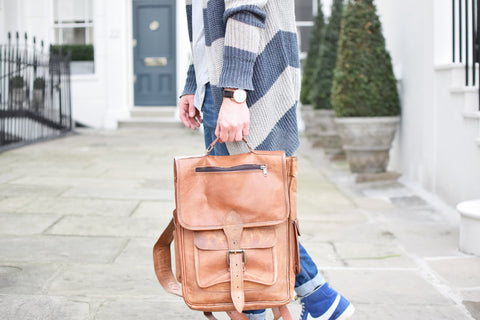 Lightweight Leather Satchel, Tough and Real Quality