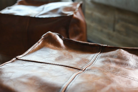Worn Brown Leather Texture with Scratches and Dents
