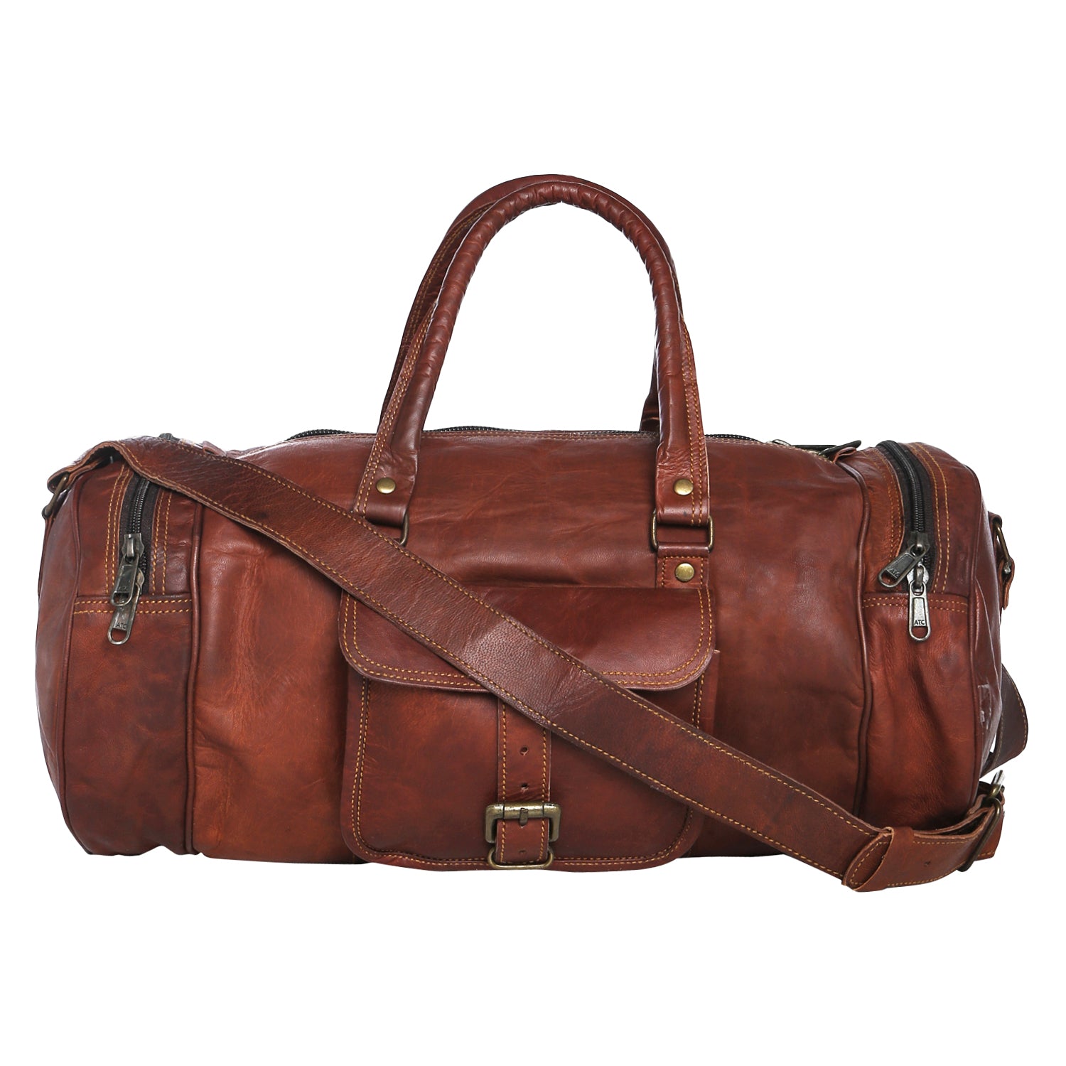 leather sports duffel bag