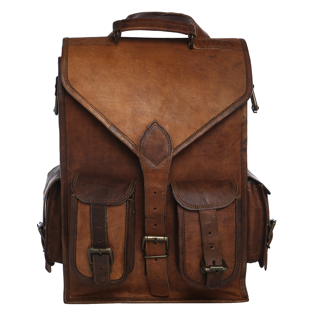 Leather Gym Rucksack 16