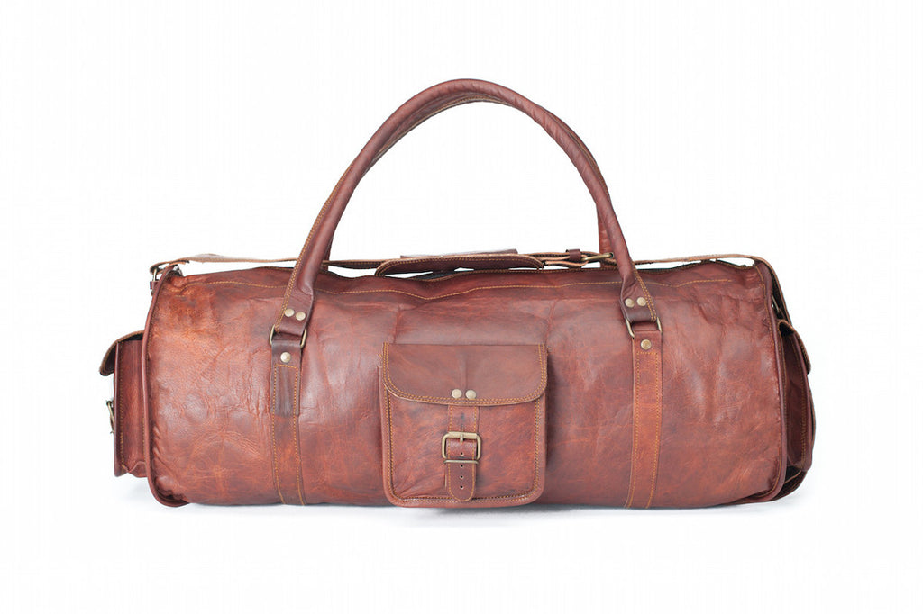 Leather Duffle Bag Men Personalized Military Style Travel -  Hong Kong