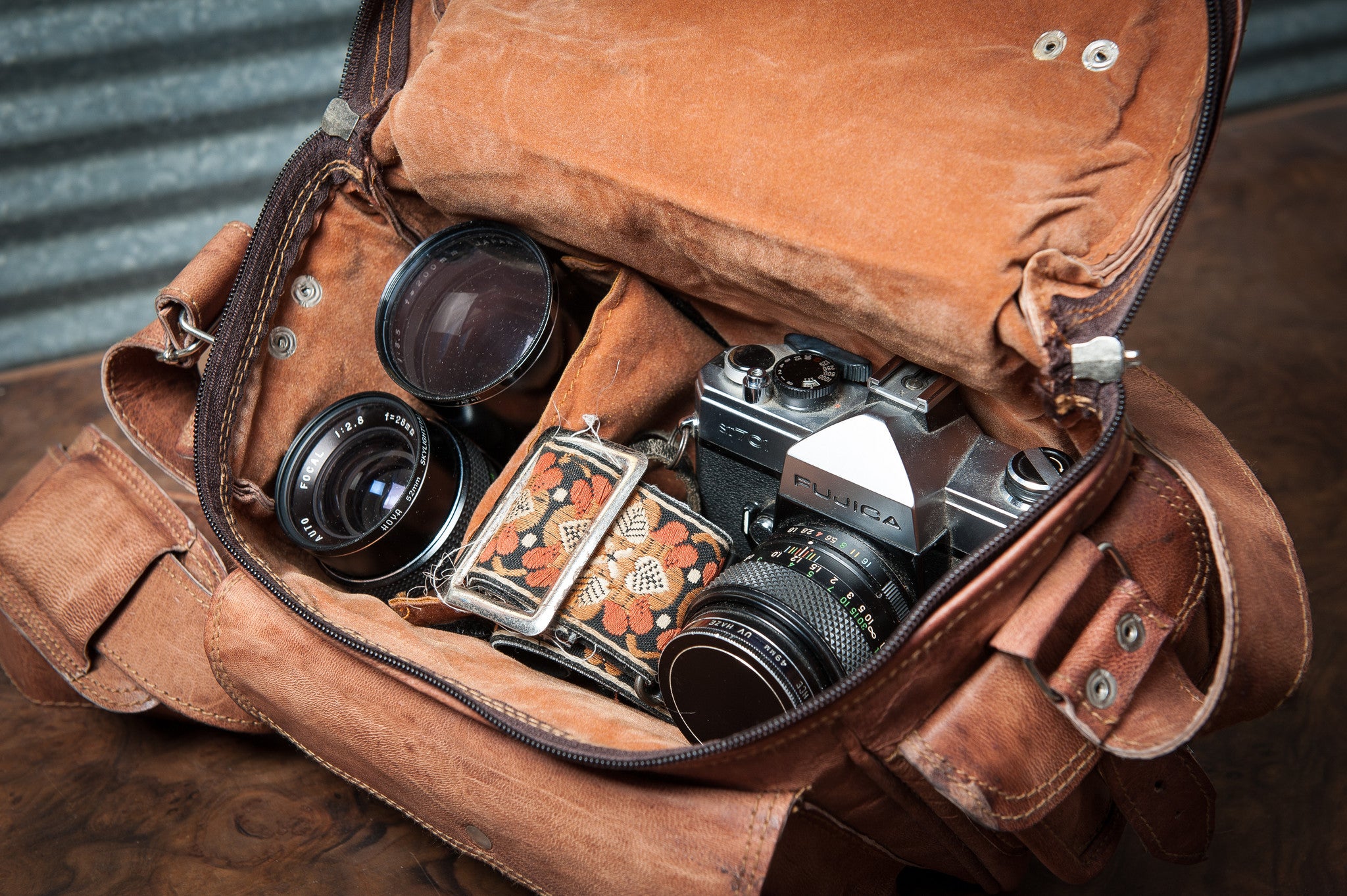 leather photography bag