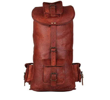 full grain leather backpack