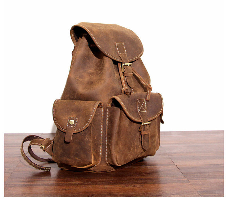 leather rucksack backpack