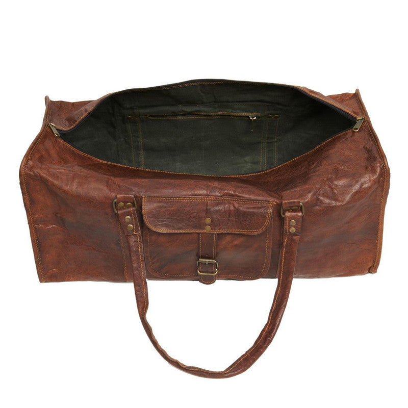 large leather duffle