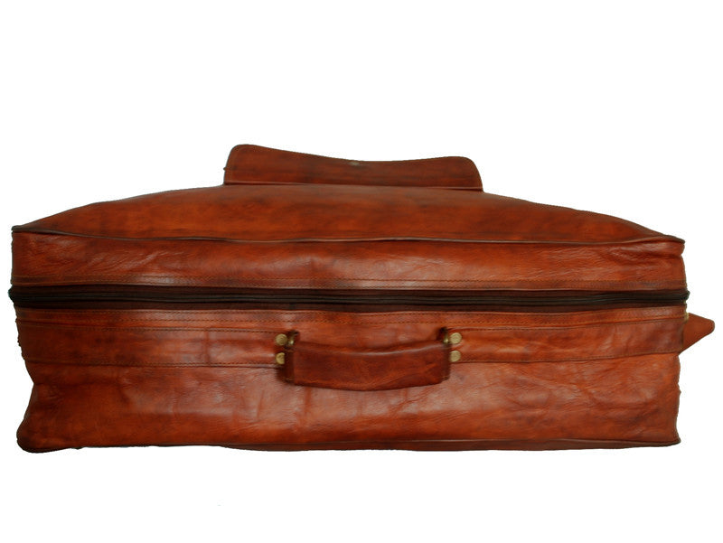 large leather suitcase