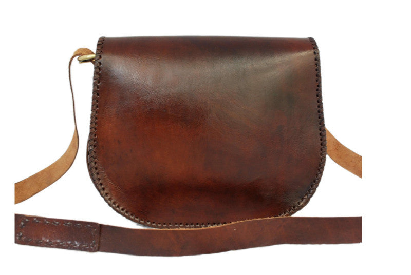 Dark Brown Leather Ladies Saddle Bag Purse | High On Leather