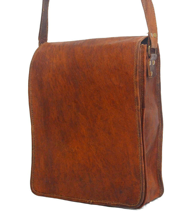 Brown Leather Messenger | High On Leather