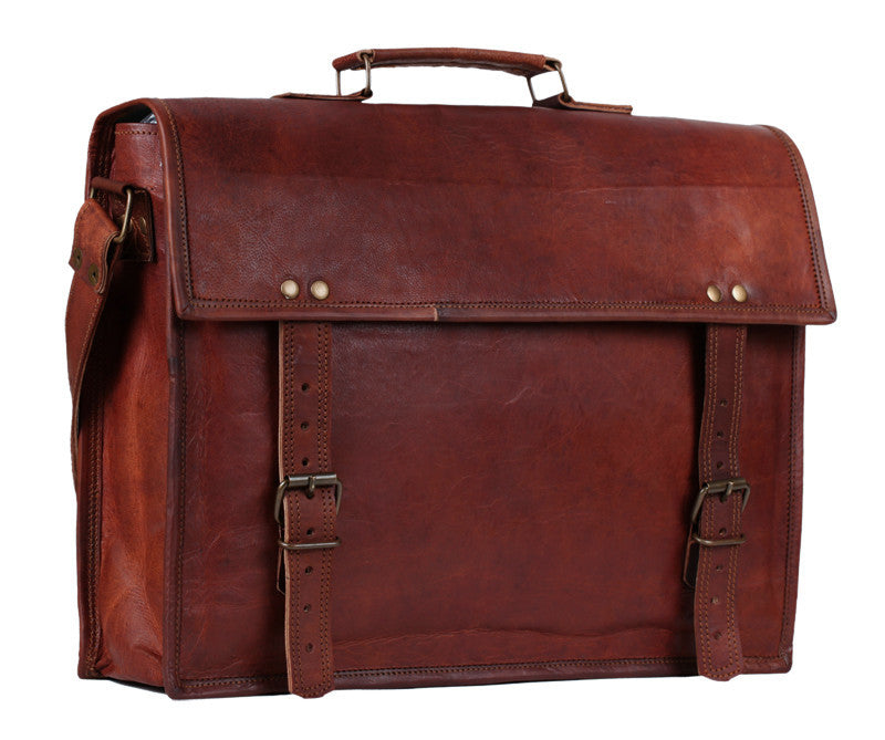 rustic leather briefcase