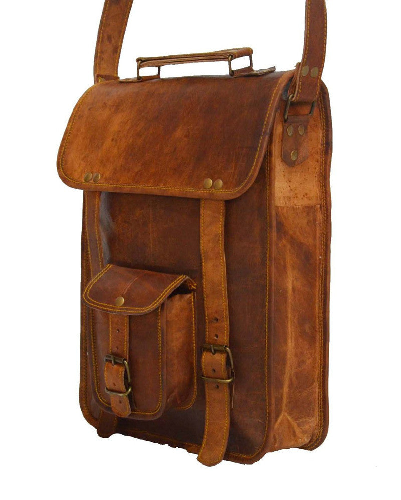 Long Leather Laptop Bag 15