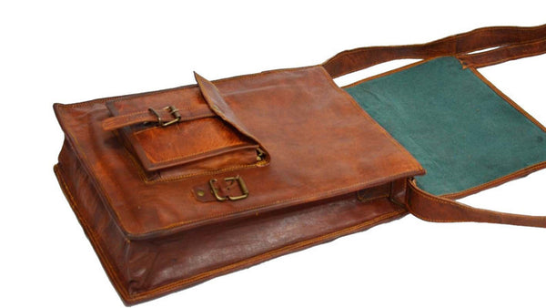 Long Leather Laptop Bag 15