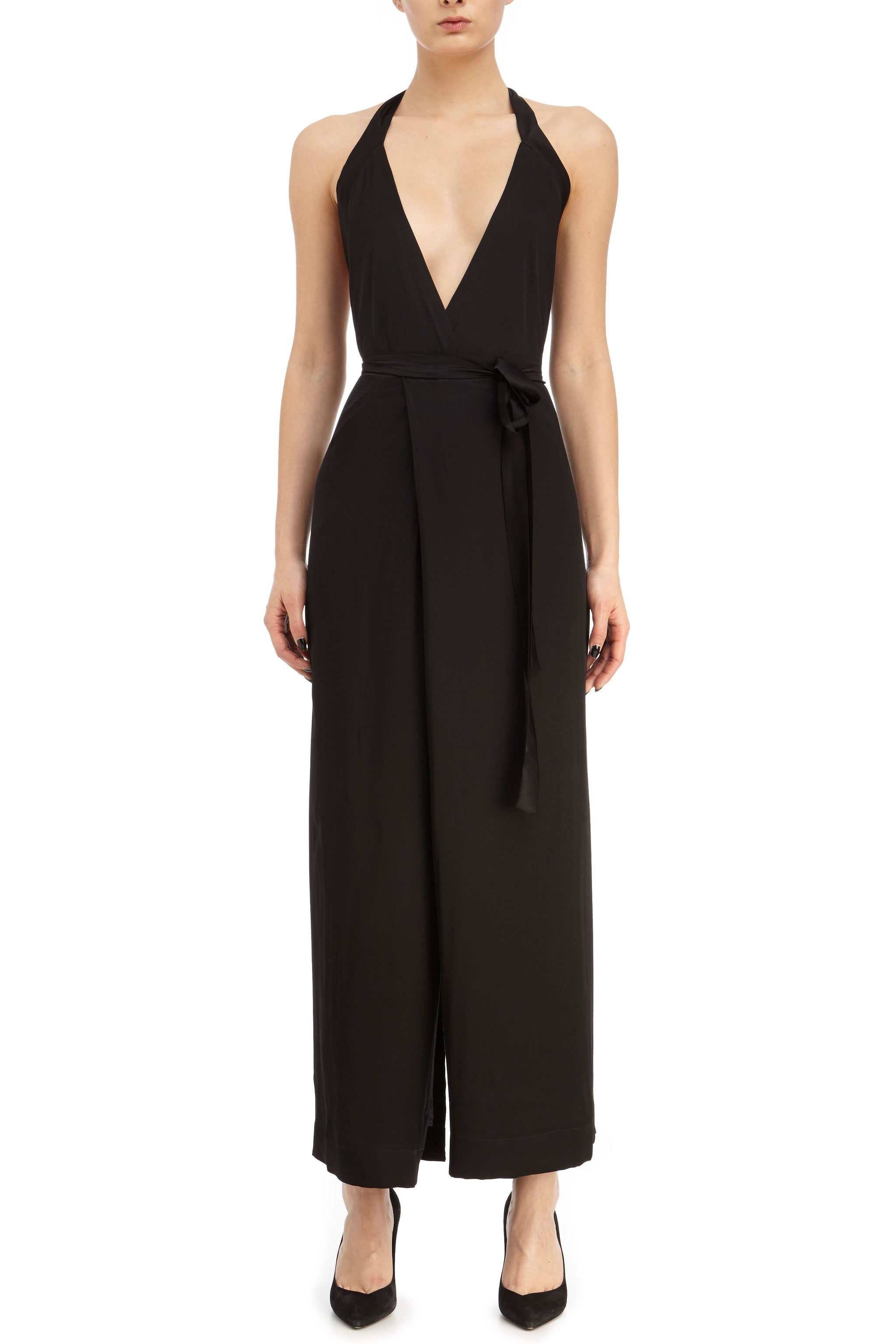 sleeveless wrap jumpsuit