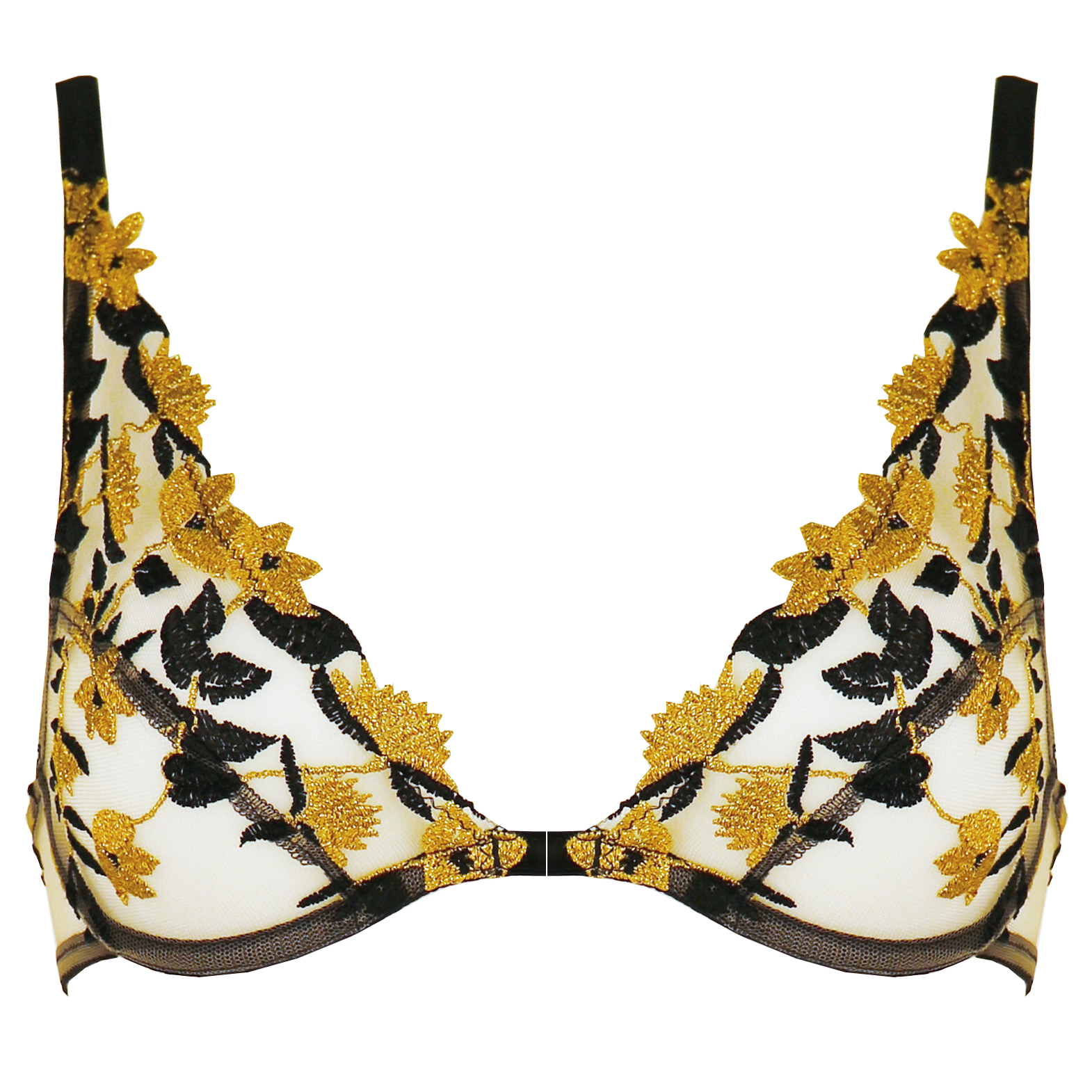 Zora Metal Floral Bralette - Gold