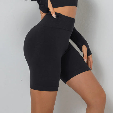 Kibra's Seamless Pleated Hip Lift Skinny Shorts