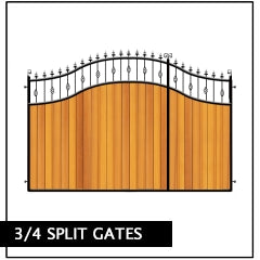 metal framed split entrance gate