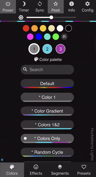 WLED Color Palette Selection