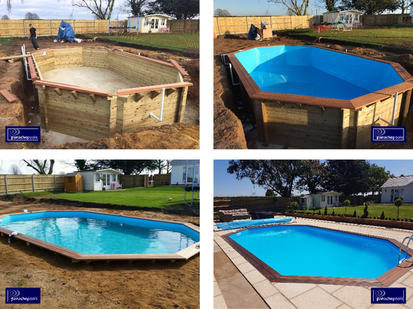 wooden pool build