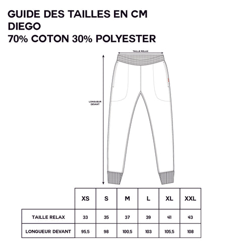 Guide des tailles - Diego