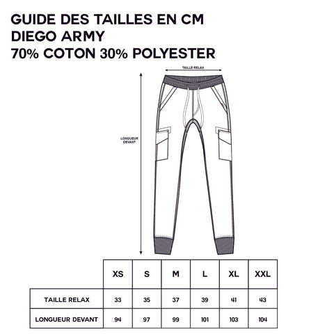 Guide des tailles - Diego Army
