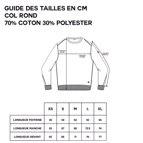 Guide des tailles - Col Rond