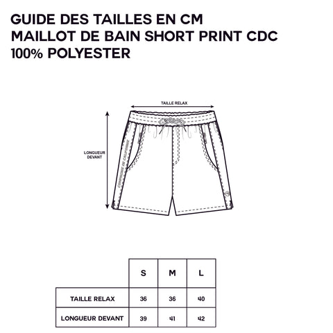 Guide des tailles - Maillot De Bain Print CDC