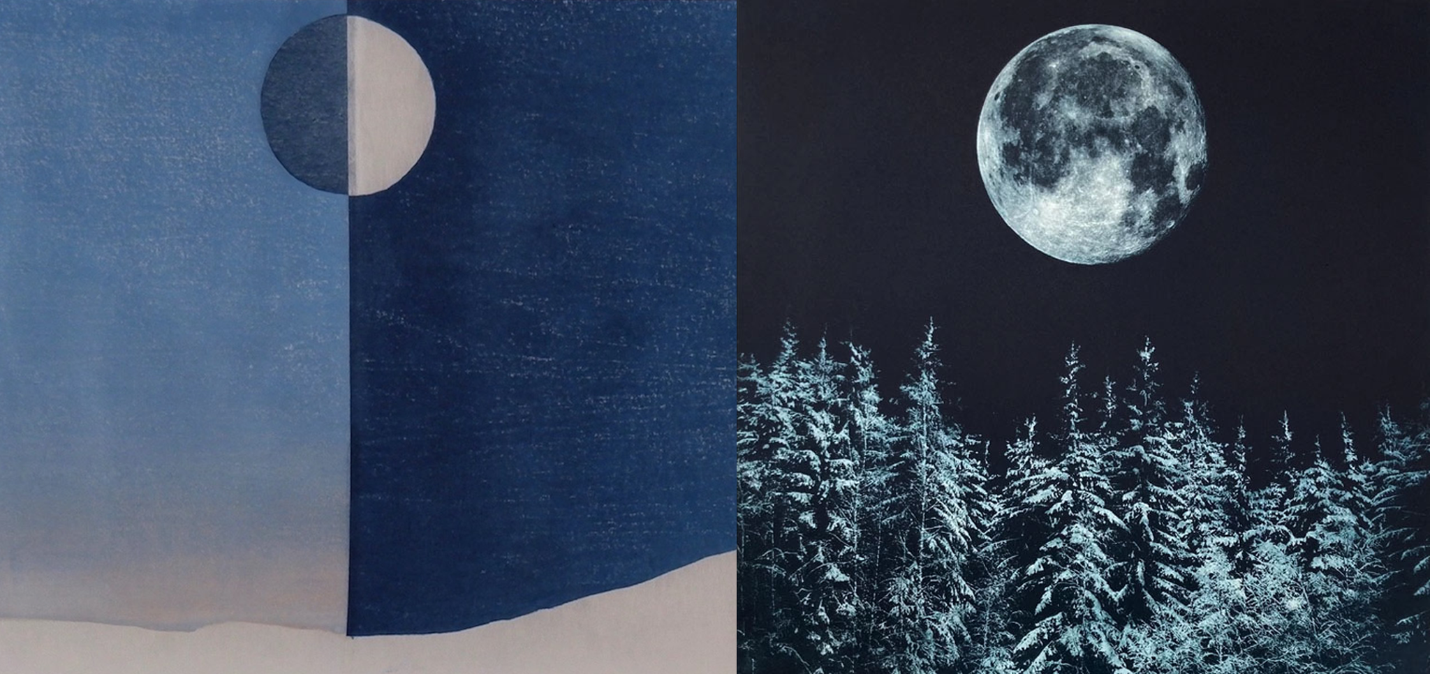 Same Sky Banner Images of Lucy May Schofield and Sarah Duncan's Moonscapes