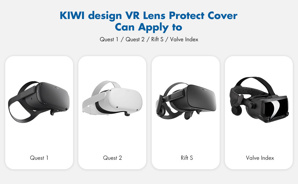 KIWI design Lens Protector Cover Compatible with Vision Pro, Quest 3/2/1,  Rift S, Valve Index, Pico 4 and HP Reverb G2, Protects Lens from Sunlight