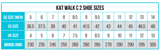 KAT Walk C 2 Shoes sizes