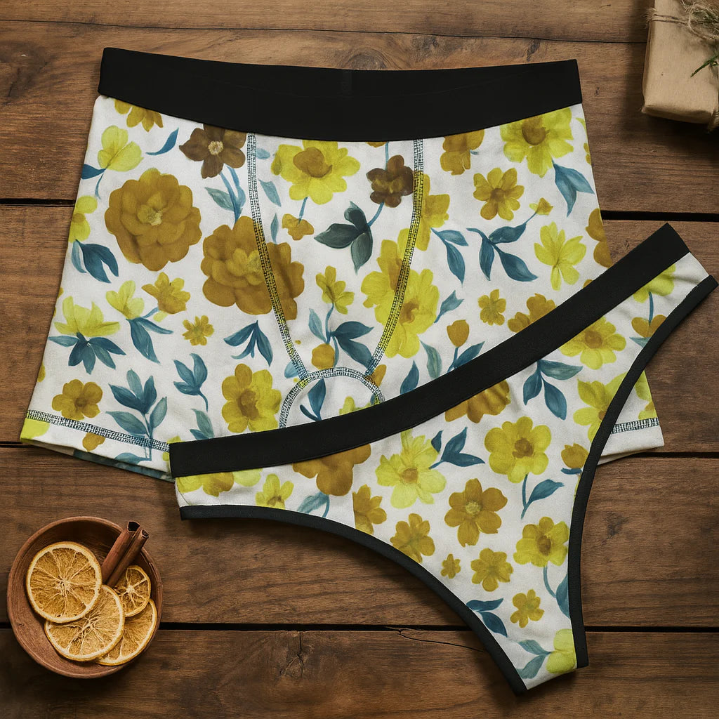 Cherry & Tobacco Floral Boxer and Thong