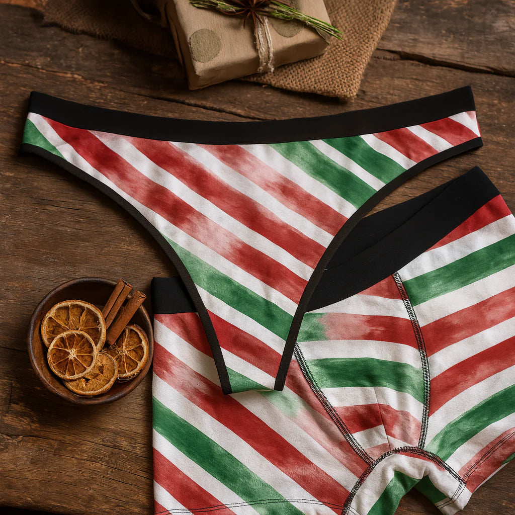 Soft watercolor candy stripes boxer & thong